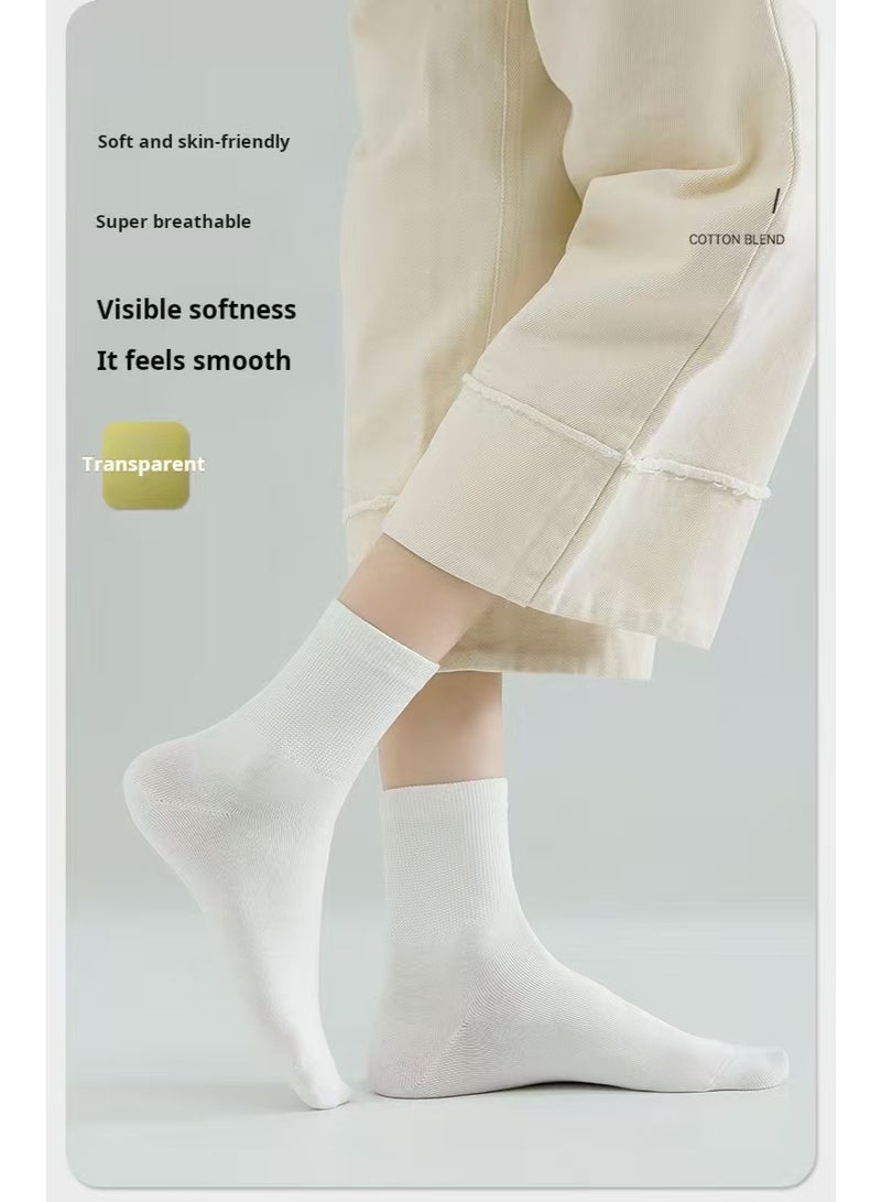 7 Pairs Of White Women Cotton Socks - Image 3